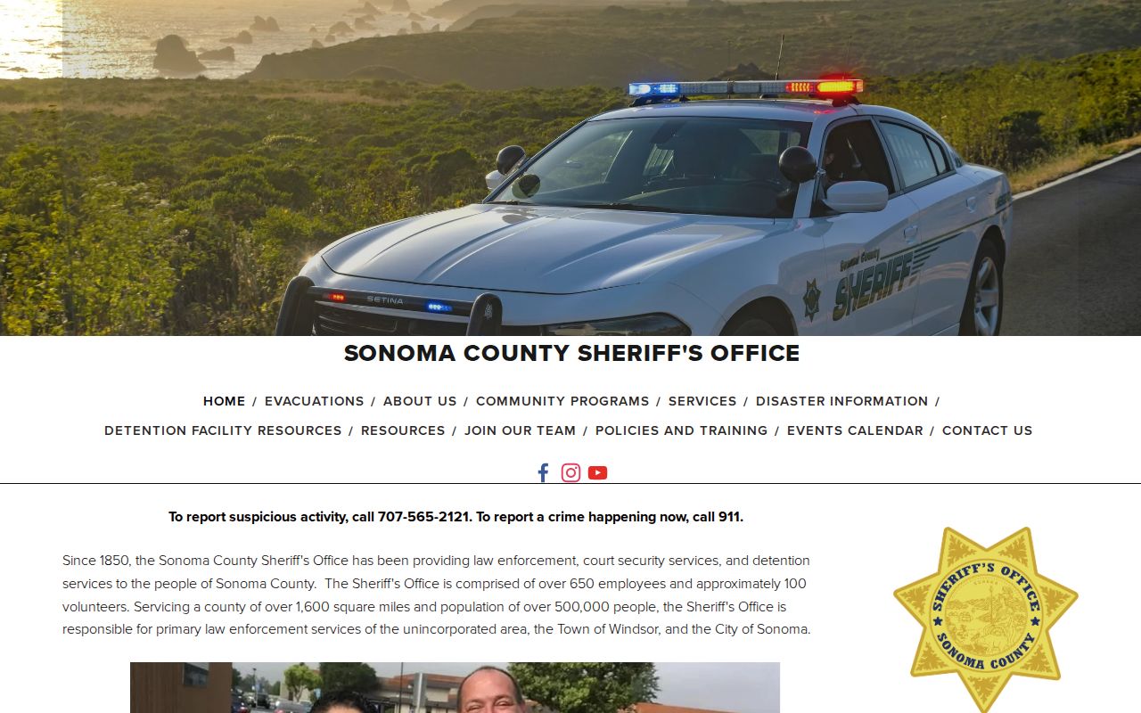 Sonoma County residents directory Sheriff custody lookup